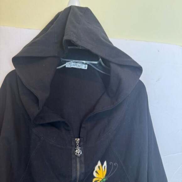 Ed Hardy Vintage Y2K 1/2 Zip Hoodie Cotton Tattoo Roses Graphic Long Sleeves XS - Picture 5 of 16